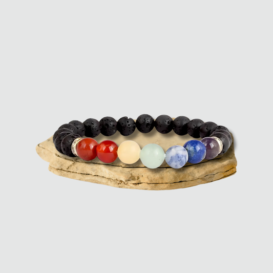 Seven Chakra Lava Bracelet