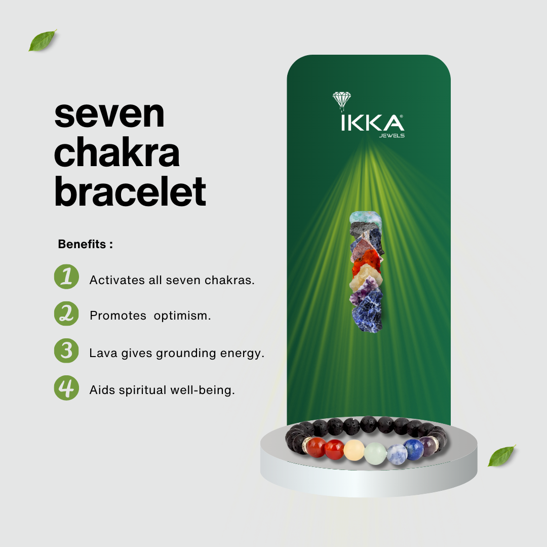 Seven Chakra Lava Bracelet